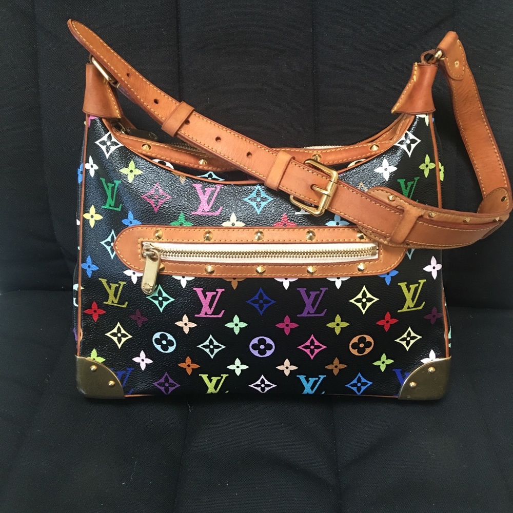 Authentic Liuis Vuitton Boulogne Black Multicolor